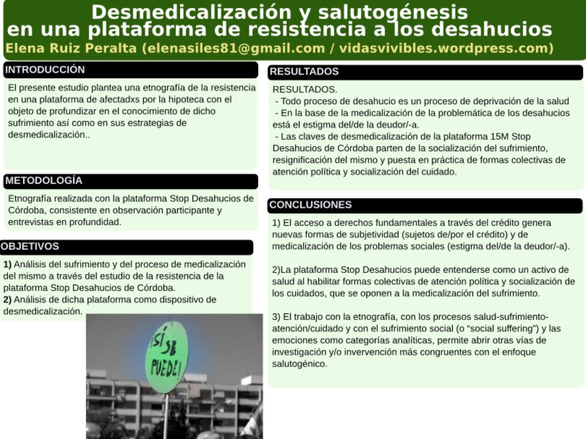 Desmedicalización y salutogénesis en una plataforma de resistencia a los desahucios