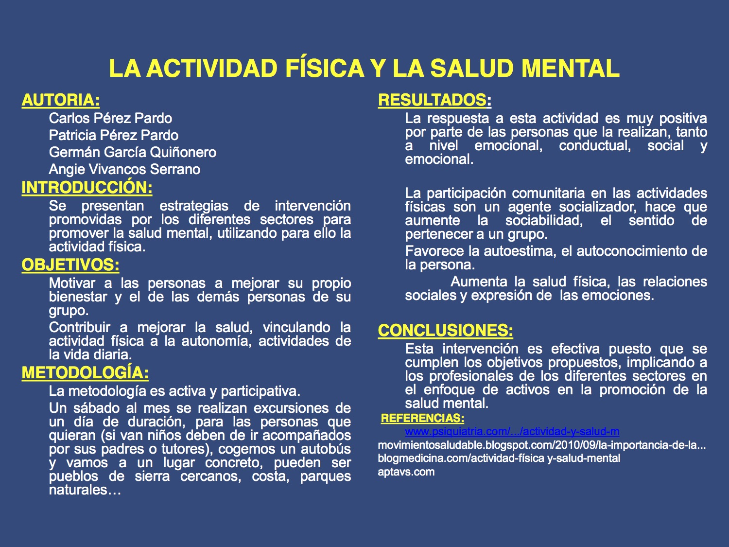 La actividad física y la salud mental 