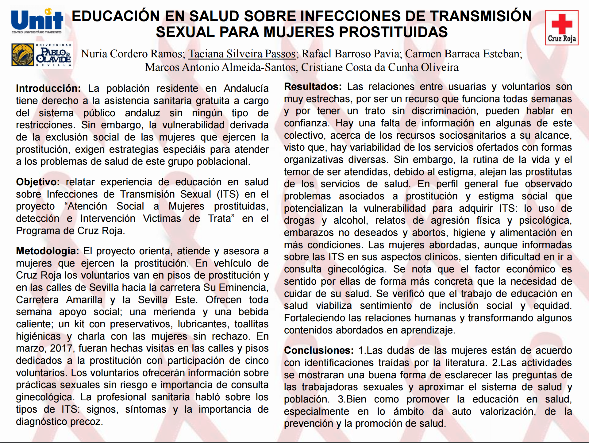 EDUCACIÓN EN SALUD SOBRE INFECCIONES DE TRANSMISIÓN SEXUAL PARA MUJERES PROSTITUIDAS