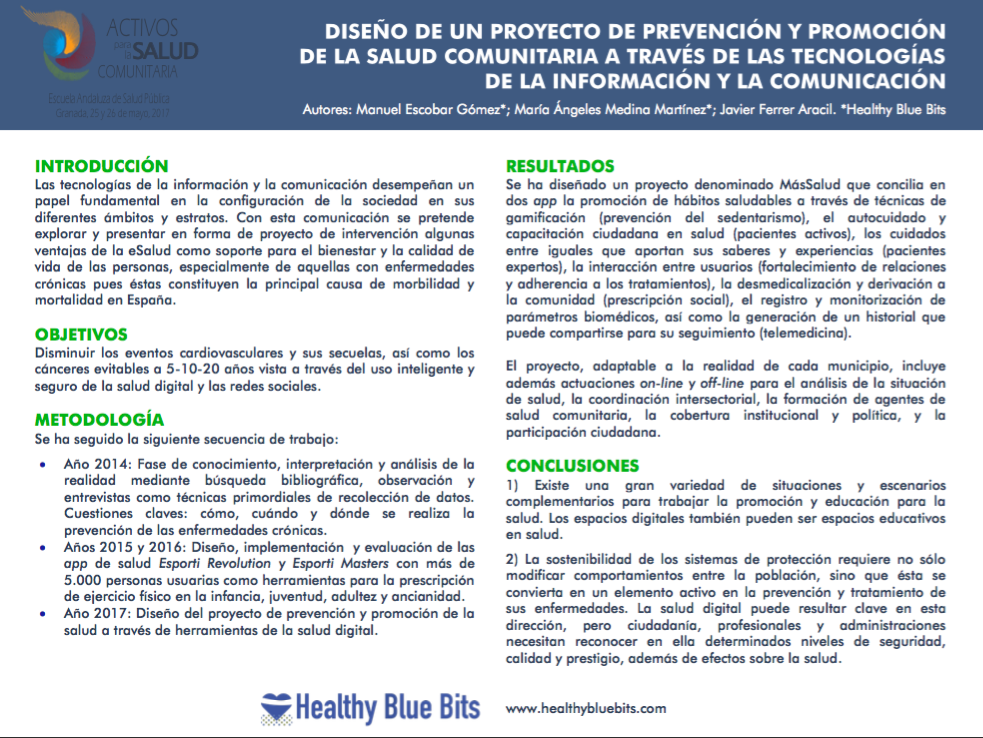 Diseño de un proyecto de prevención y promoción de la salud comunitaria a través de las tecnologías de la información y la comunicación