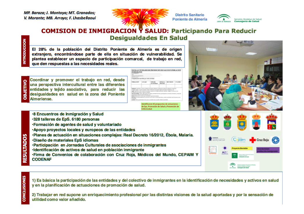 COMISION DE INMIGRACION Y SALUD: PARTICIPANDO PARA REDUCIR DESIGUALDADES EN SALUD