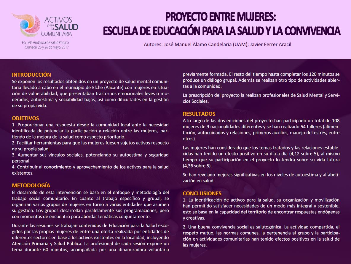 Proyecto Entre Mujeres. Escuela de Educación para la Salud y la Convivencia