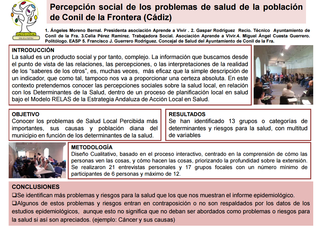 Percepción social de la salud local de la población de Conil de la Frontera (Cádiz)