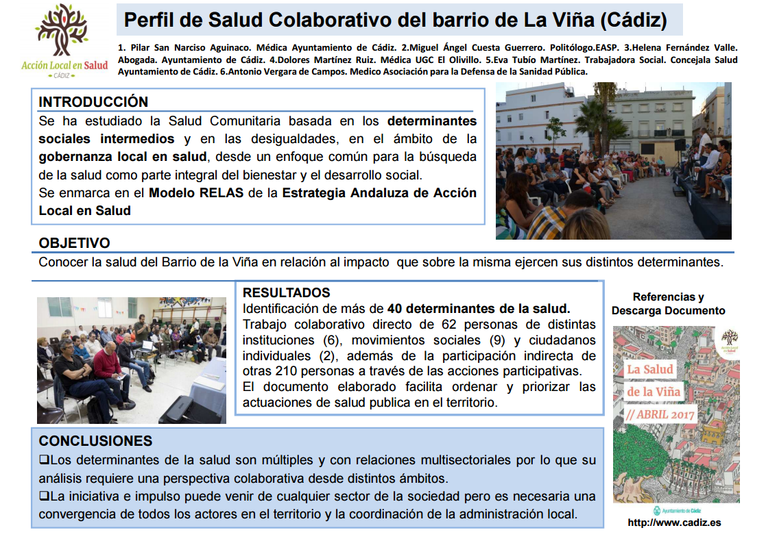 Experiencia de elaboración colectiva del Perfil de Salud del barrio de La Viña (Cádiz)