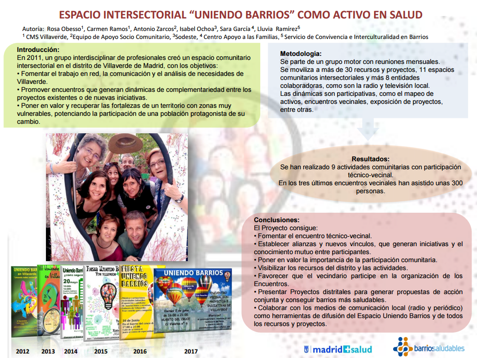  Espacio intersectorial "Uniendo barrios" como activo en salud