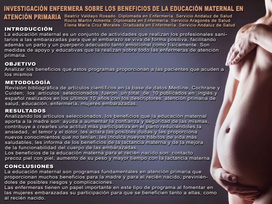 Investigación enfermera sobre los beneficios de la educación maternal en atención primaria